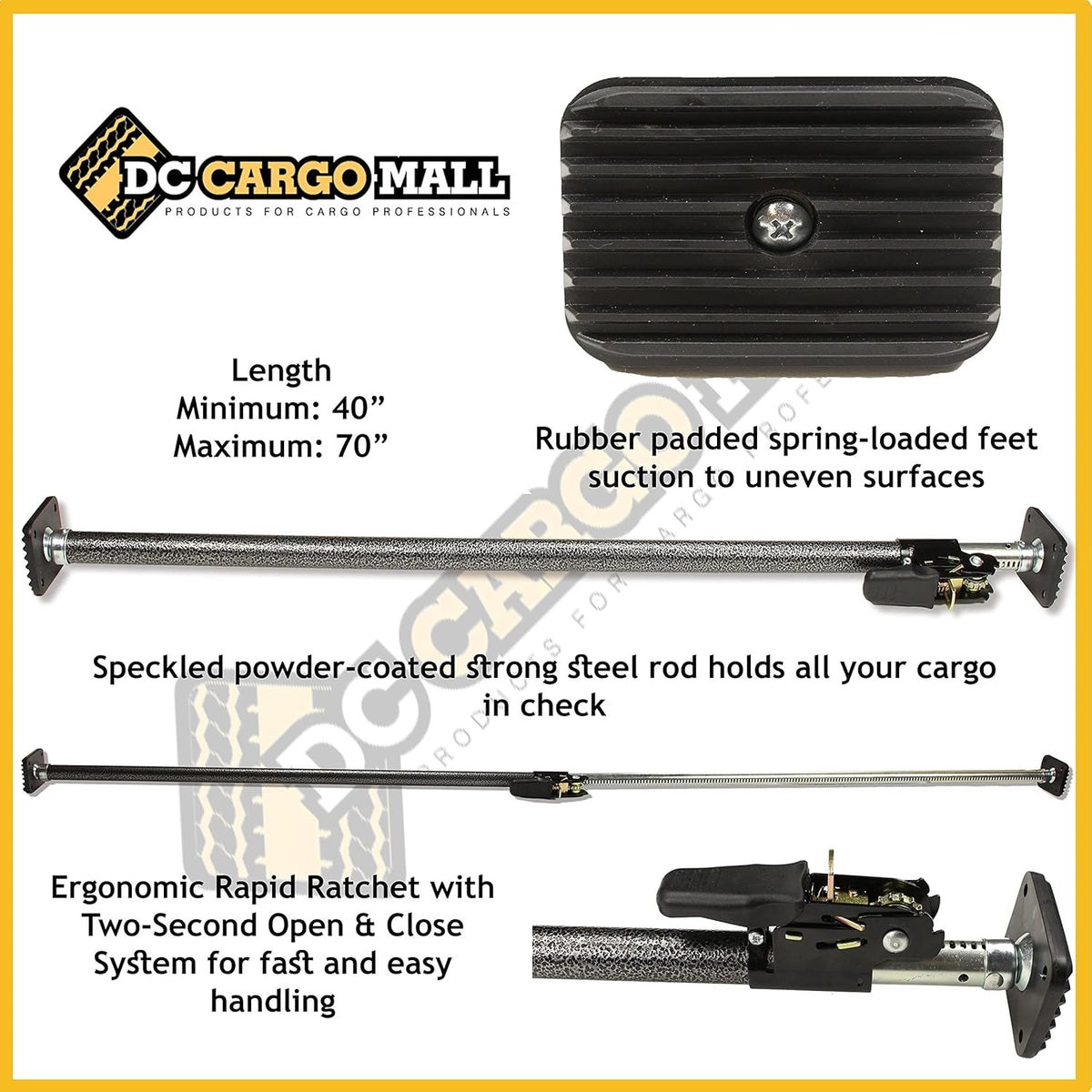 Steel Load Lock Rod for Pickups, Vans, & SUVs Z64144