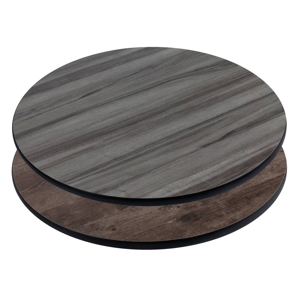 36x22 Round Gray / Brown Laminate Table Top D7220
