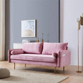 Pink Velvet Square Arm Sofa H4434