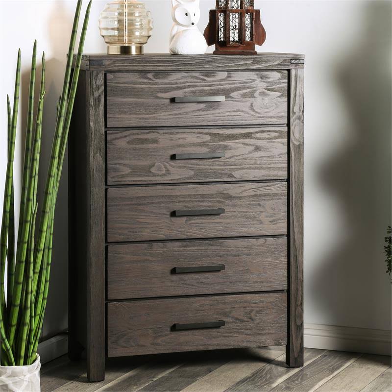 Rustic Brown 5 Drawer Chest K5075