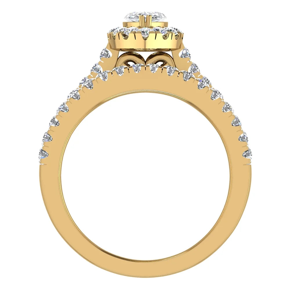 14K Gold Diamond Wedding Ring Set 1.25 CT N4177