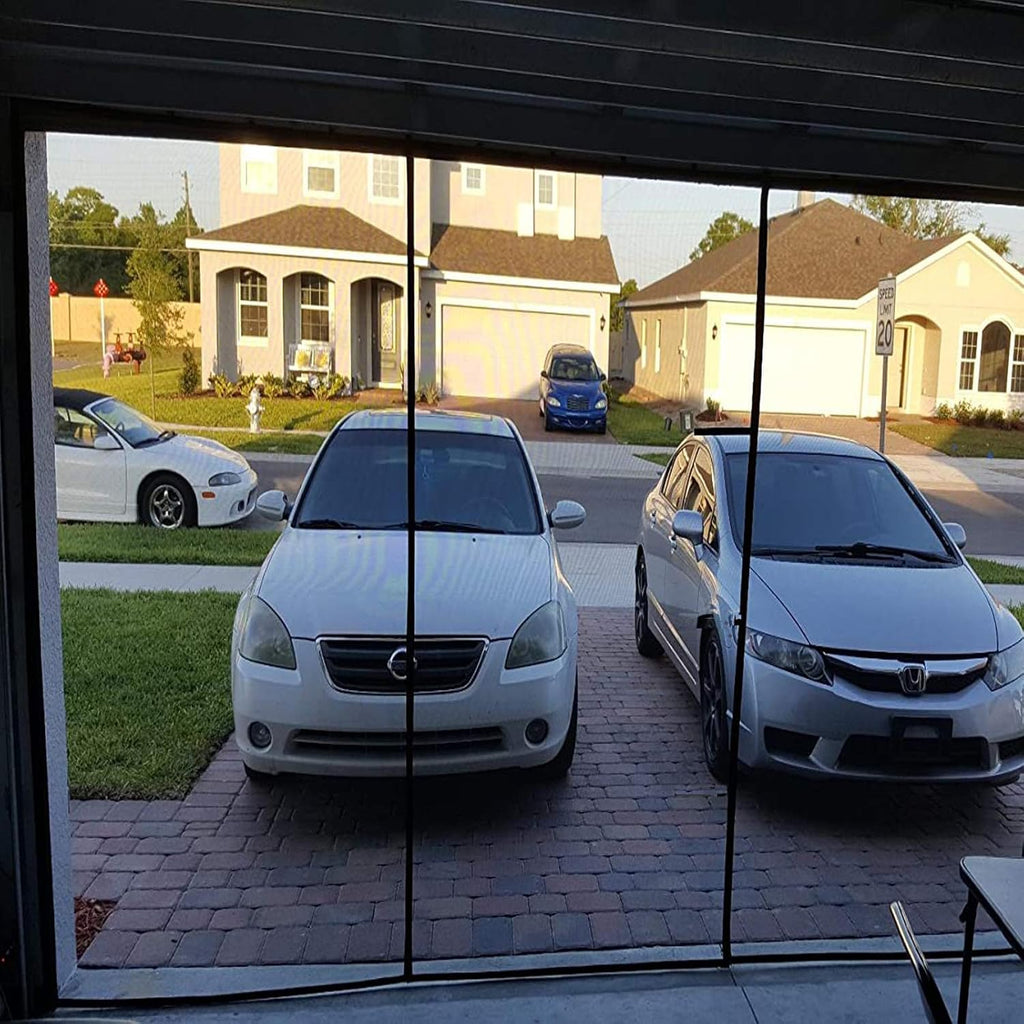 Retractable Magnetic Garage Door Screen Mesh Net, Pack of 2 H287161