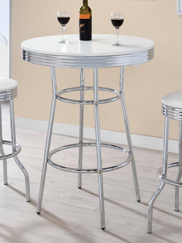 White Bar Stool Set of 2 K2429