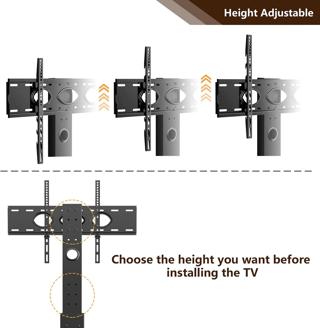Black Swivel TV Stand with Adjustable Shelf C715
