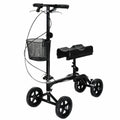 Black Steerable Foldable Knee Walker Scooter with Basket E90144