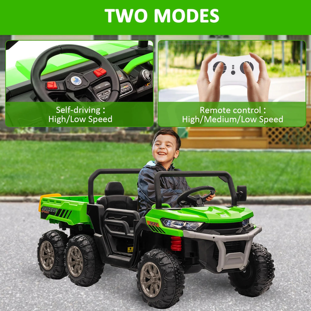 Green 2-Seater Ride on Dump Truck with Remote Control W194