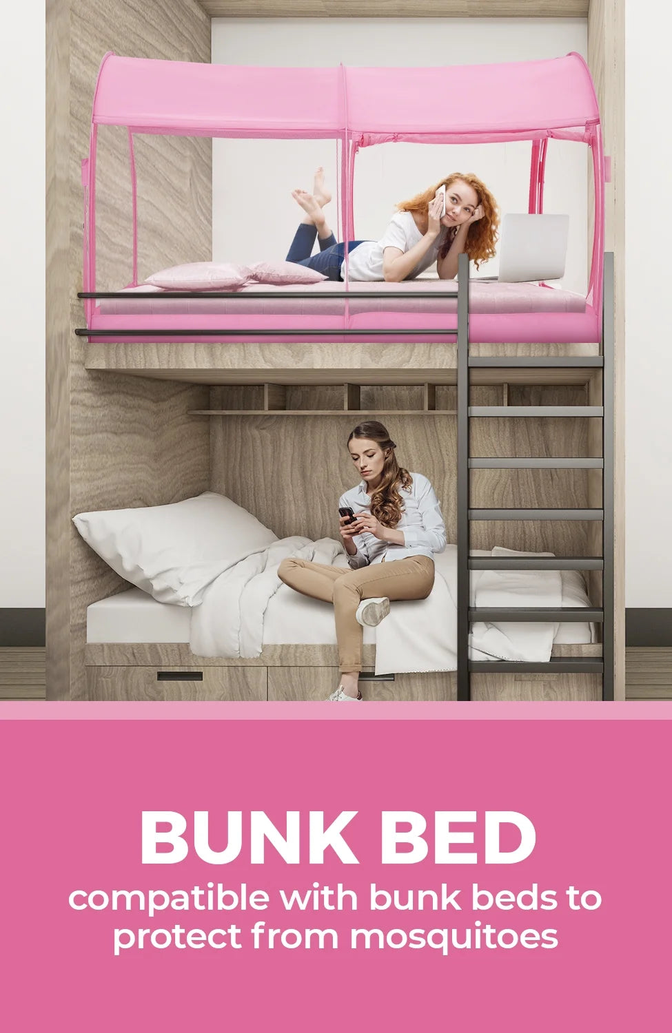 Pink Full Size Bed Mosquito Net A71980