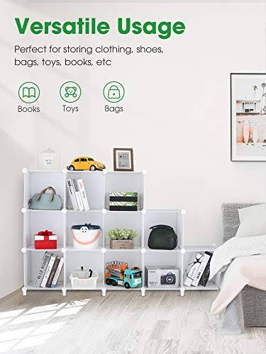 12-Cube Plastic Storage Shelves with Wooden Mallet U52814