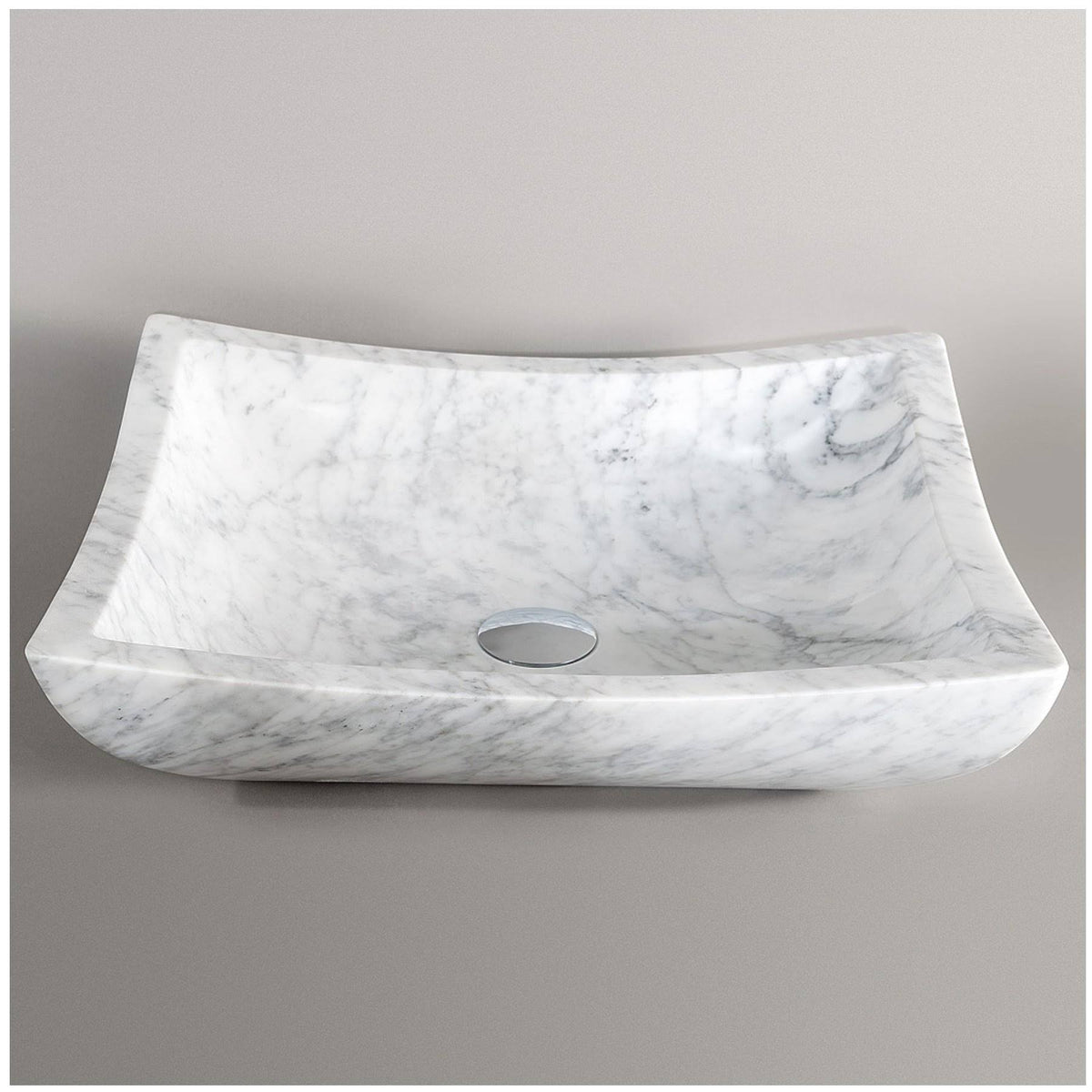 White Carrera Marble Vessel Bathroom Sink K107