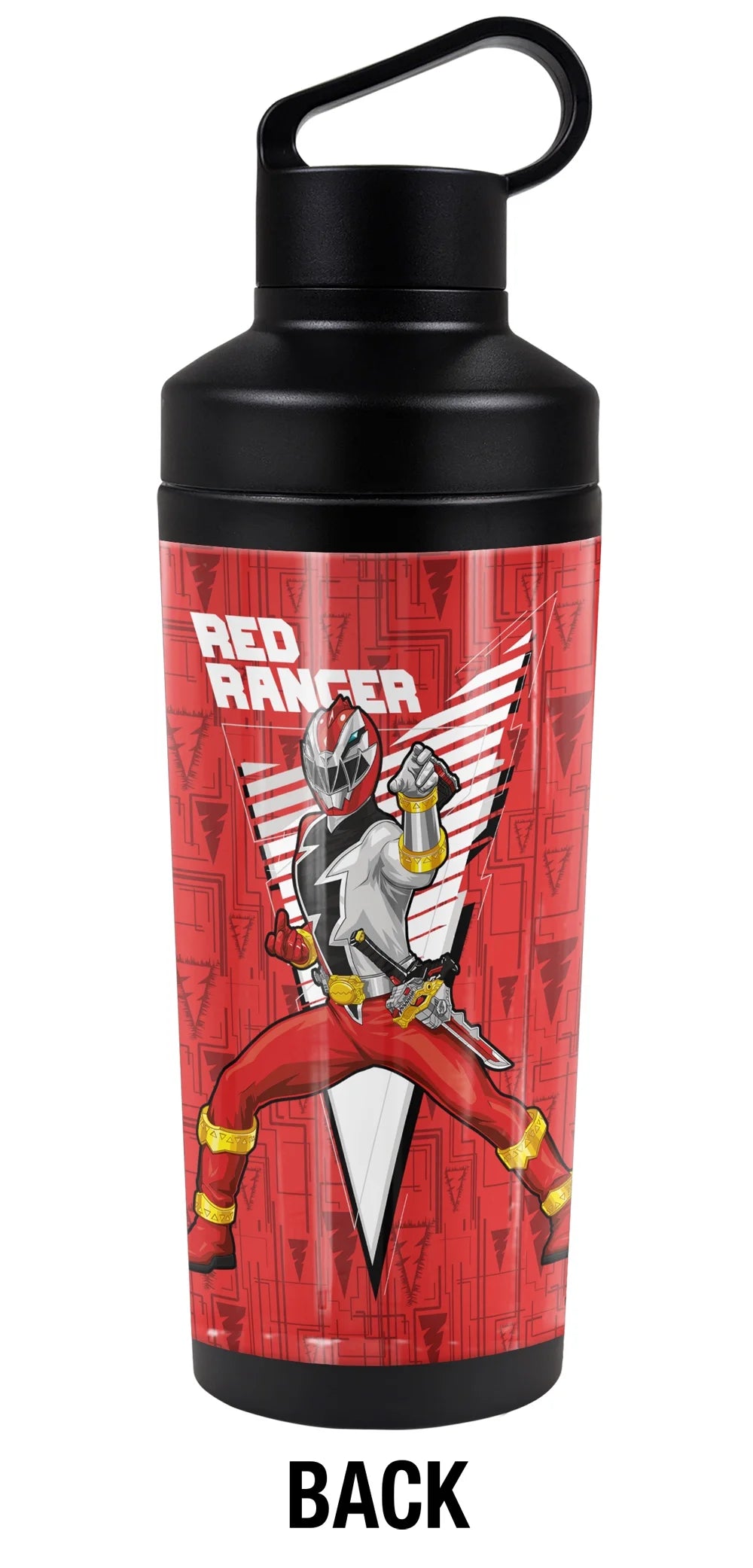 Red Ranger Character 18 oz Insulated Stainless Steel Water Bottle with 2-in-1 Loop Cap X7979