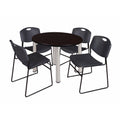 36x22 Round Breakroom Table with 4 Stack Chairs V621