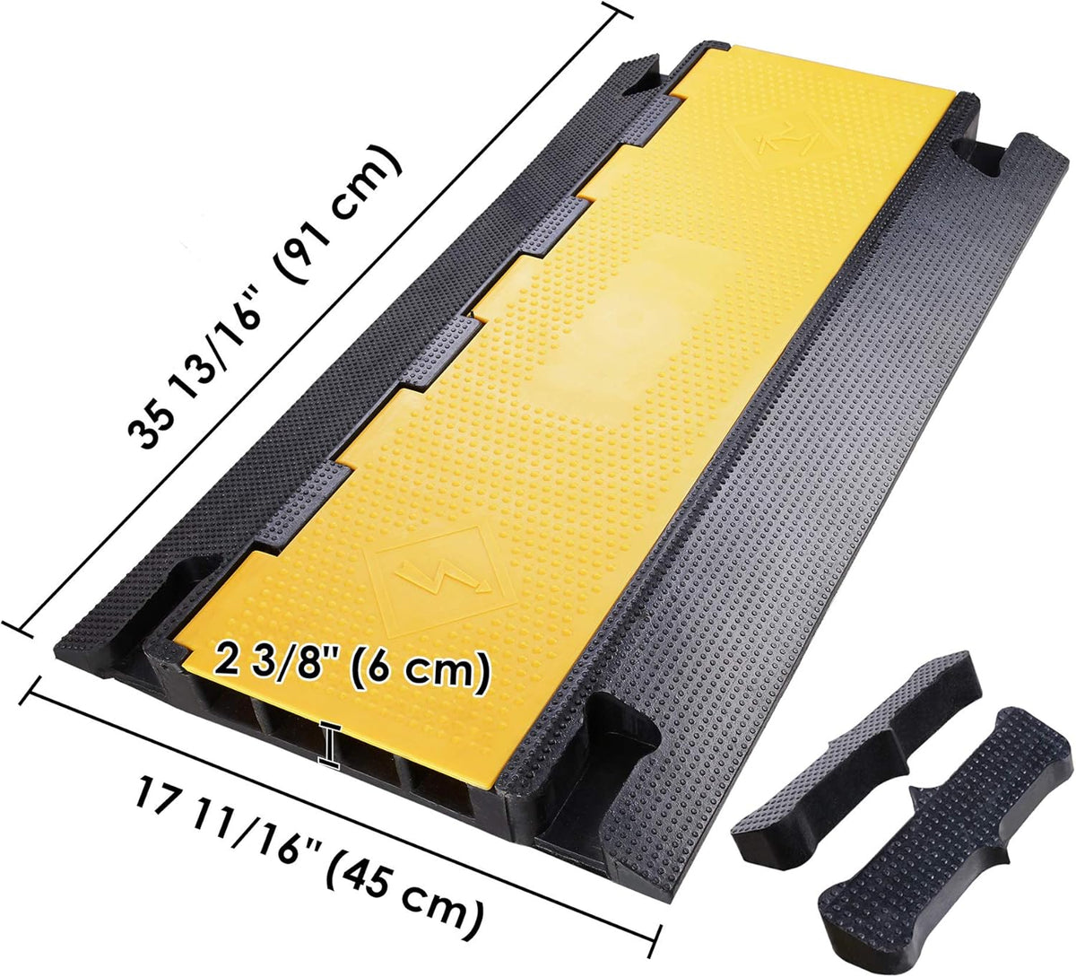 4 Channel Cable Ramp Floor Cover Cord Protector Wire Guard, 55000lbs, Pack of 2 A8884