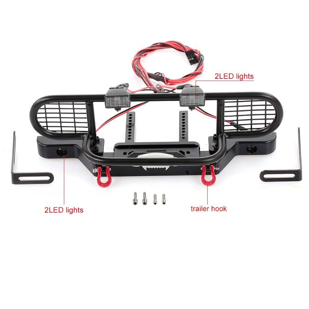 RC Car Metal Bumper with 2 LED Light Remote Control Winch C835528