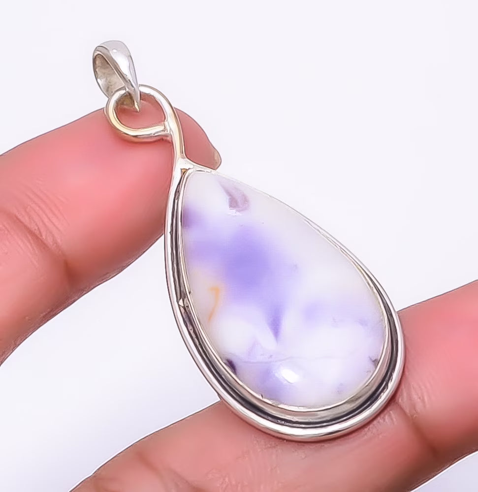 Tiffany Stone 925 Silver Plated Pendant 1.95" H4150