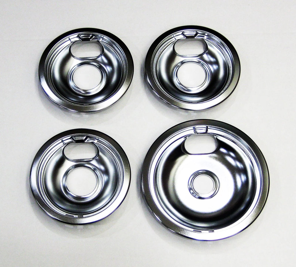 Chrome Range Burner Drip Pan Bowl Bib Set F44648