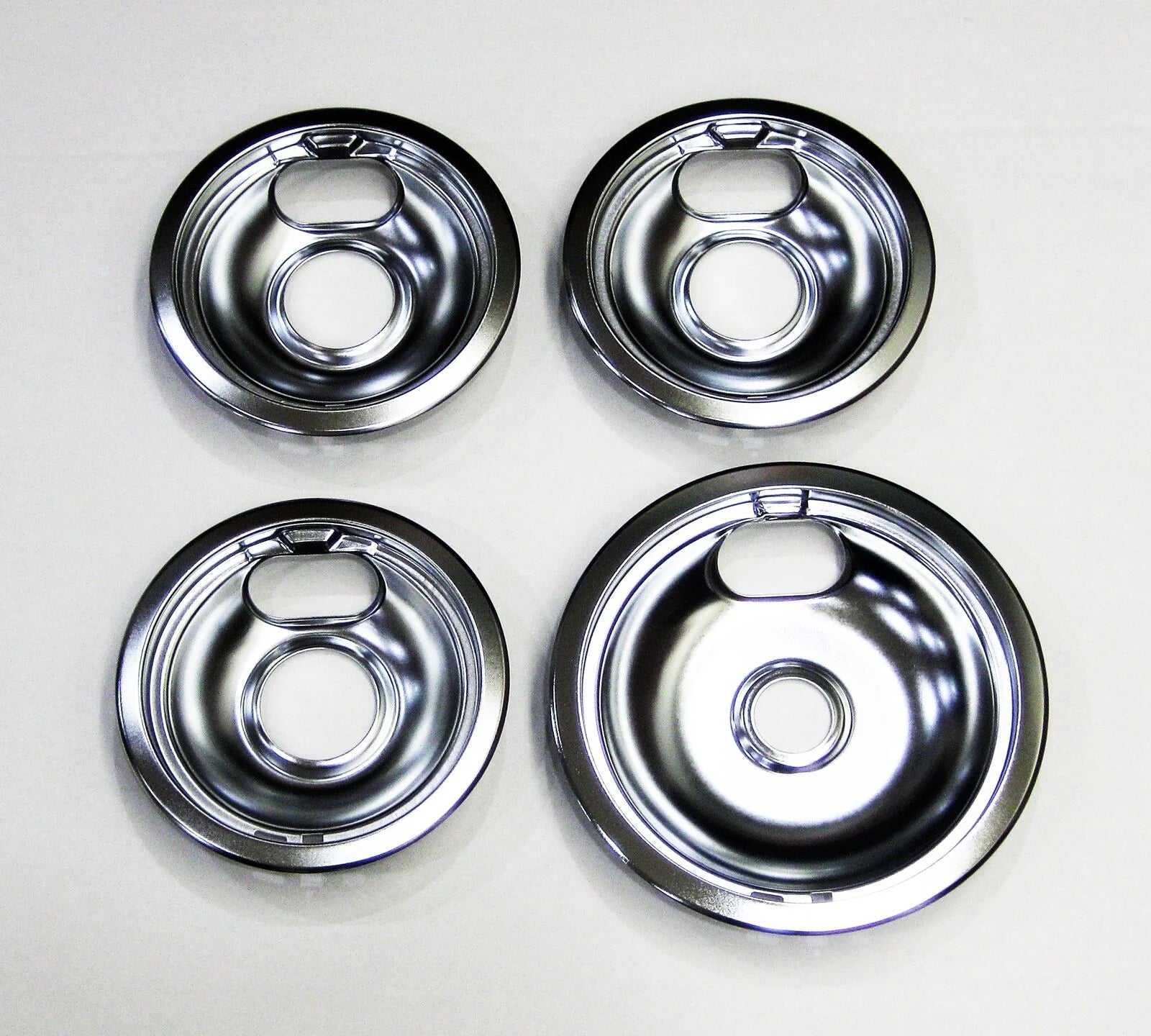 Chrome Range Burner Drip Pan Bowl Bib Set F44648