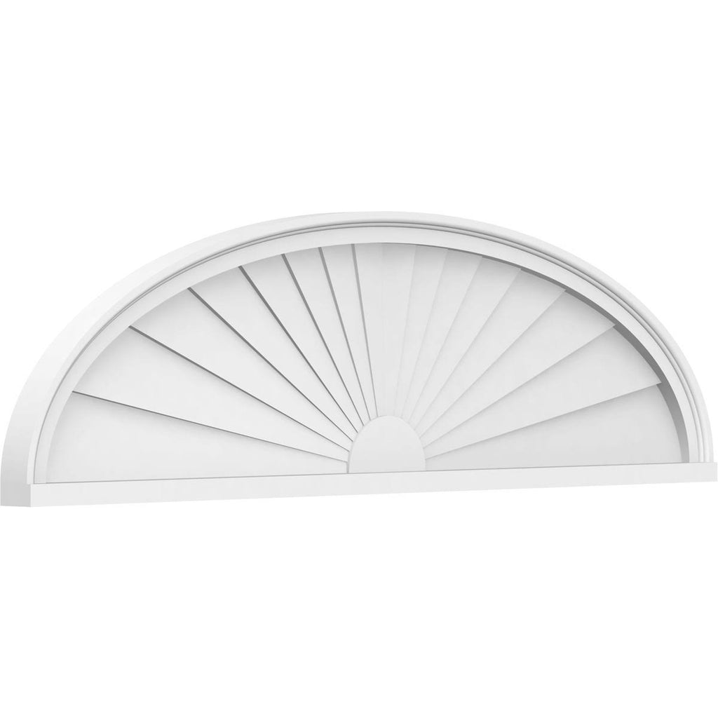 76x22W x 20x22H x 2x22P Elliptical Sunburst PVC Pediment E737001
