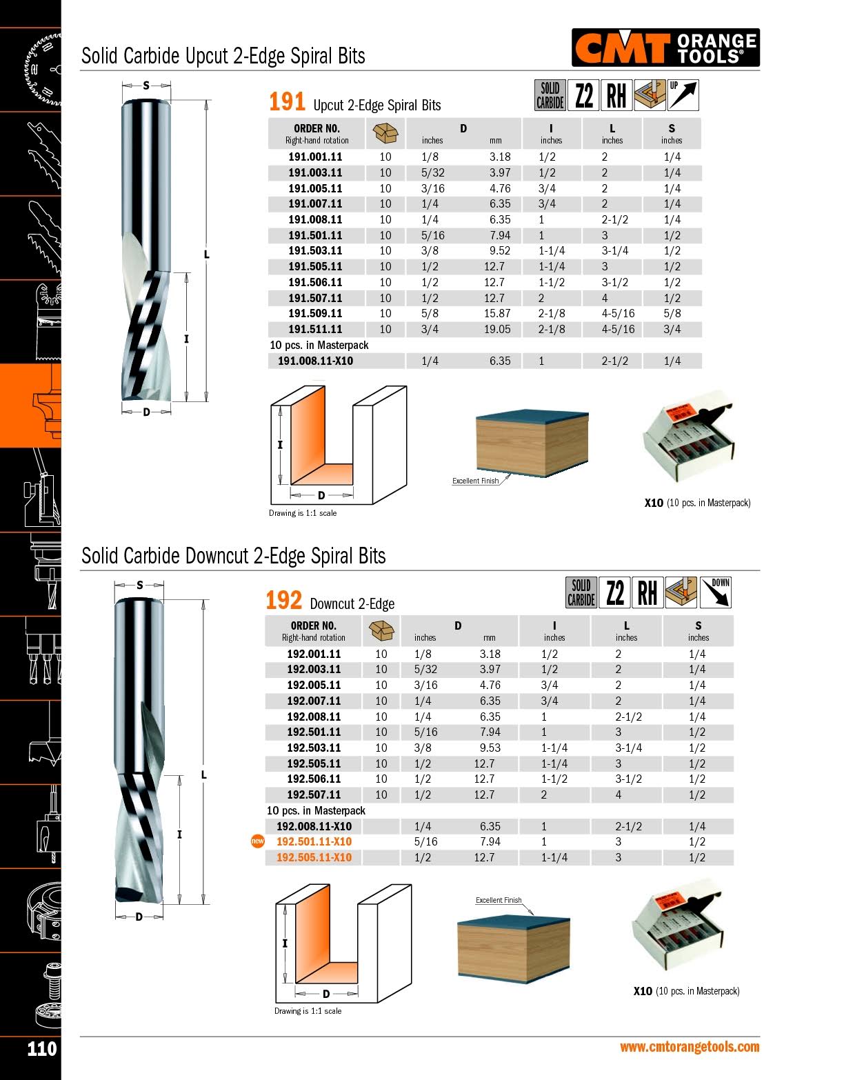 Solid Carbide Upcut Spiral Bit C883