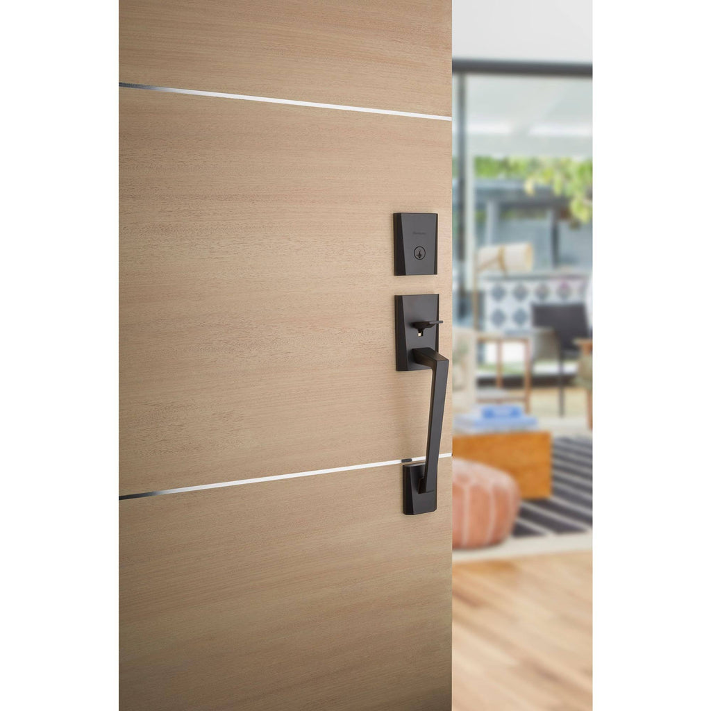 Satin Chrome Keyed Entry Handleset with SmartKey U145