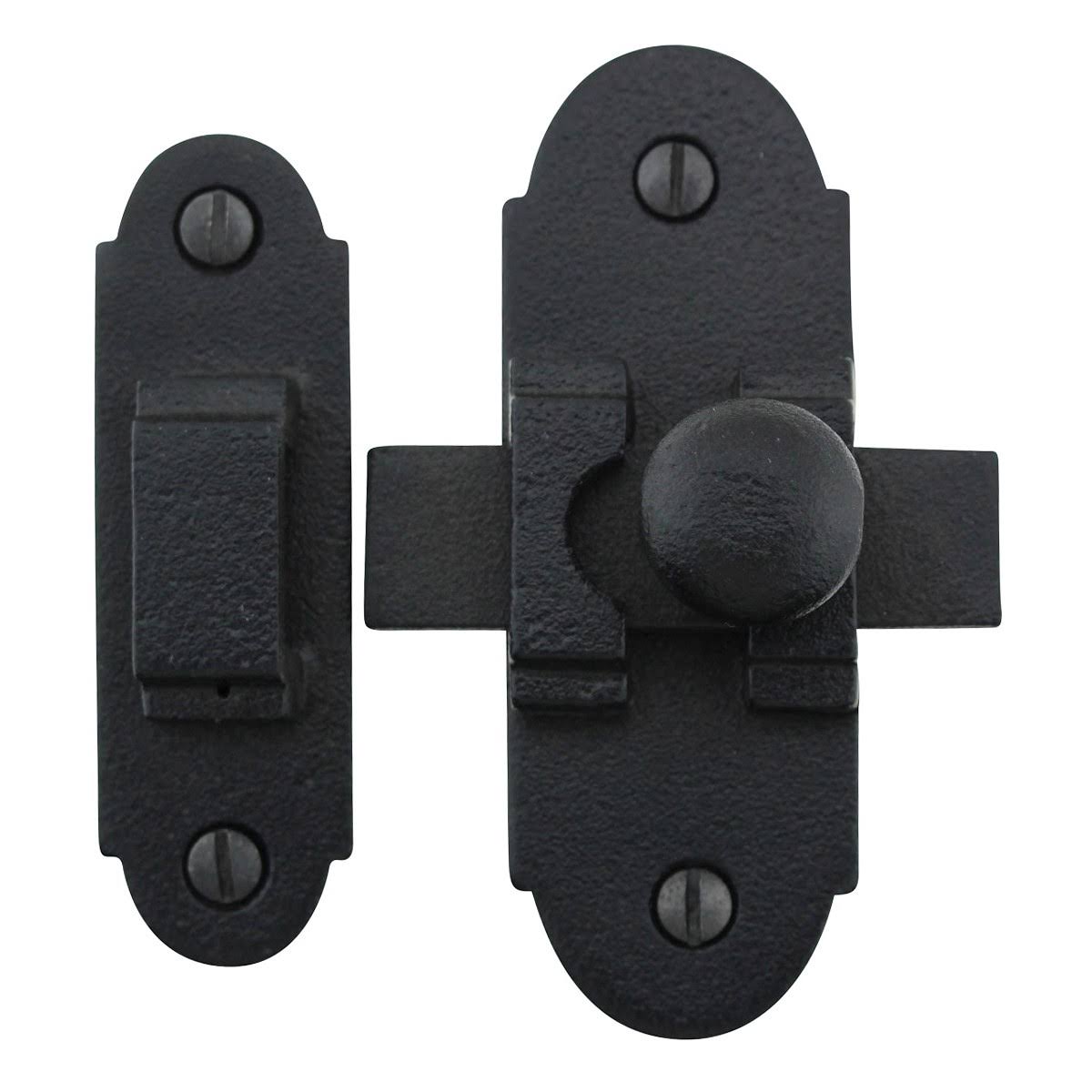 Black Iron Cabinet Latch 3 1/4 inch x 1 1/4 inch Pack of 8 K443