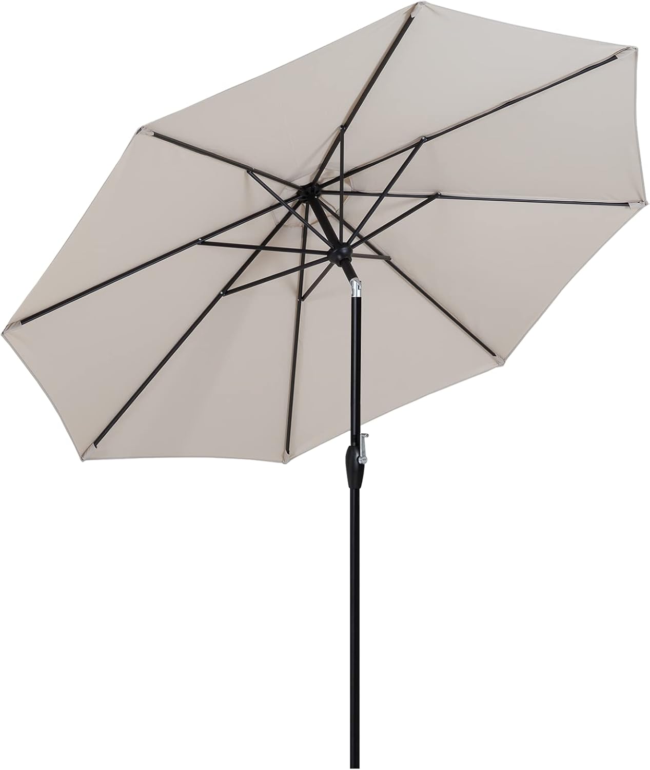 Beige 9 ft Patio Umbrella with Nonfading Canopy D907962