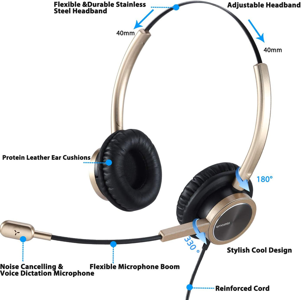 Gold USB Headset with Noise Cancelling Microphone X6169