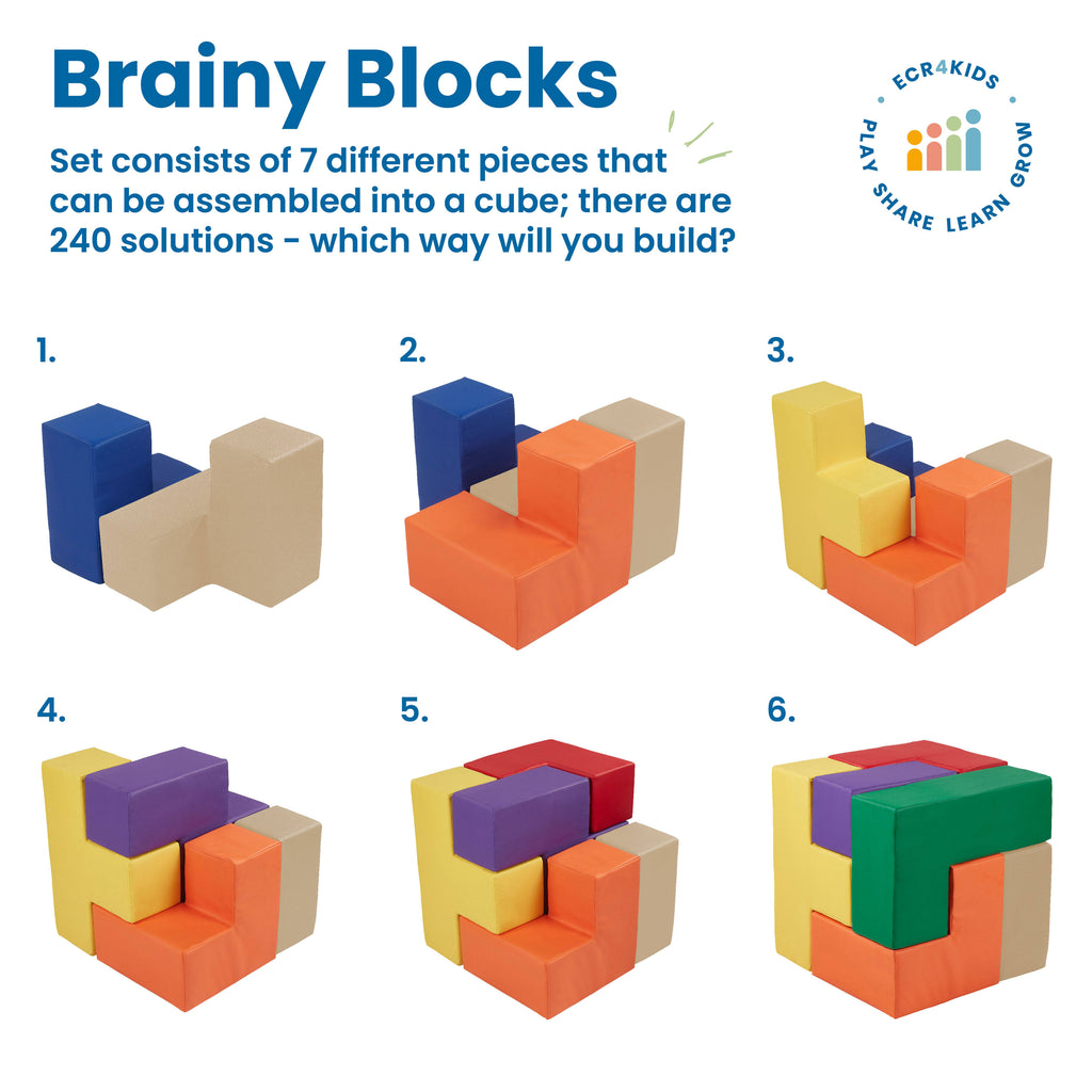 7-Piece Assorted Colors Soft Foam Blocks T130