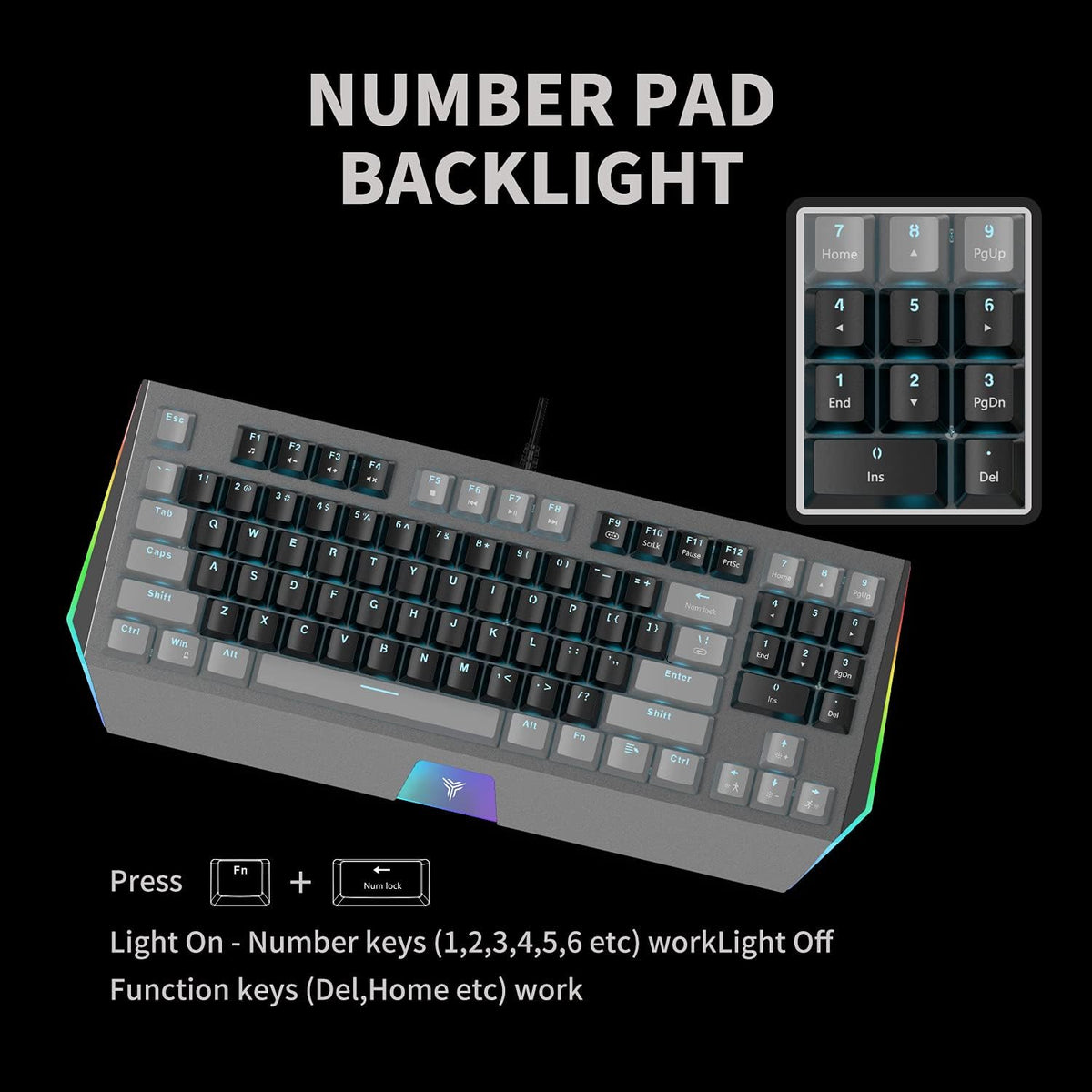 RGB Backlit Ultra-Compact 89 Keys Mechanical Gaming Keyboard with Hot-Swappable Switch S511