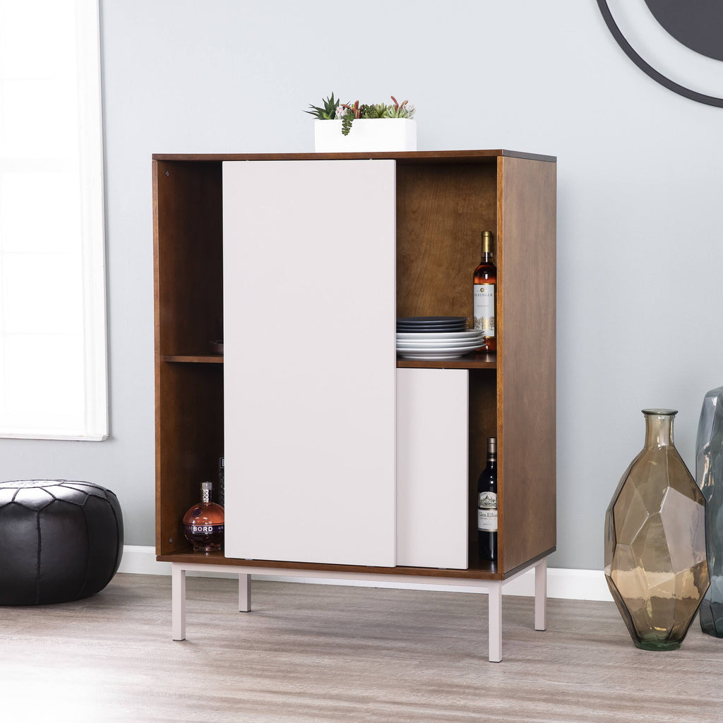 Two-Tone Sliding Door Cabinet V227