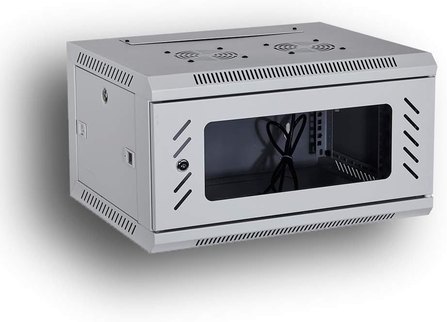 Wall Mount Rack Server Cabinet 19-Inch Network Enclosure with Locking Glass Door 16-Inches Deep B33699