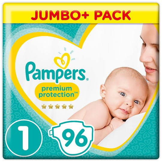 New Baby Size 1 Jumbo+ Pack 96 Nappies P476819