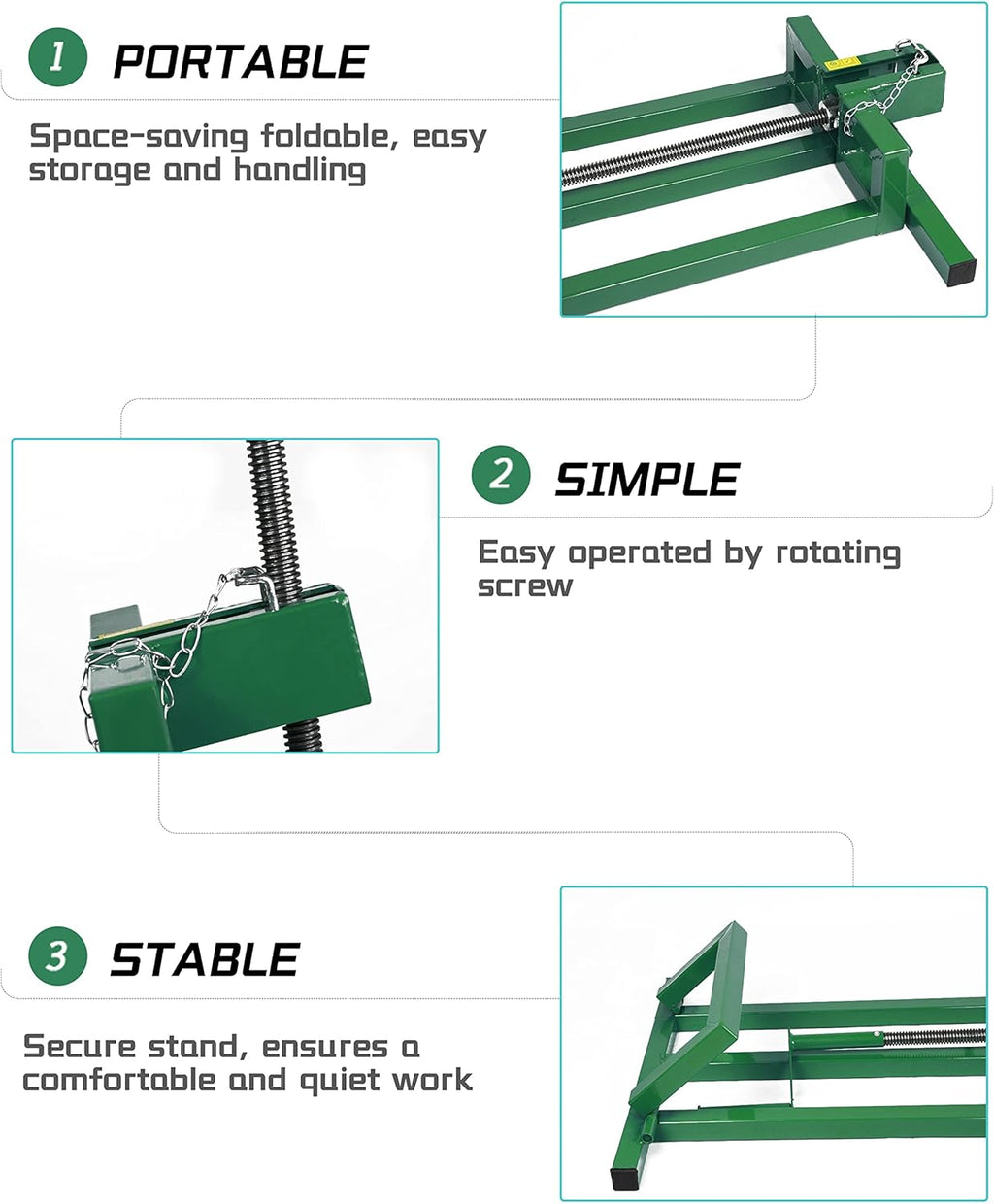 Green Steel Lawn Mower Jack Lift 300lbs Q498991