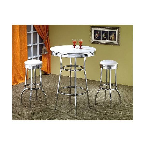 White Bar Stool Set of 2 K2429