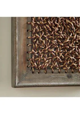 Wood Rattan Wall Decor, Brown/Natural - 2 Count D66311