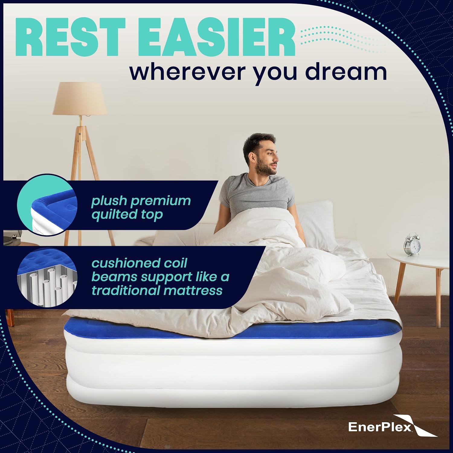 Queen Air Mattress with Built-in Dual Pump H14590