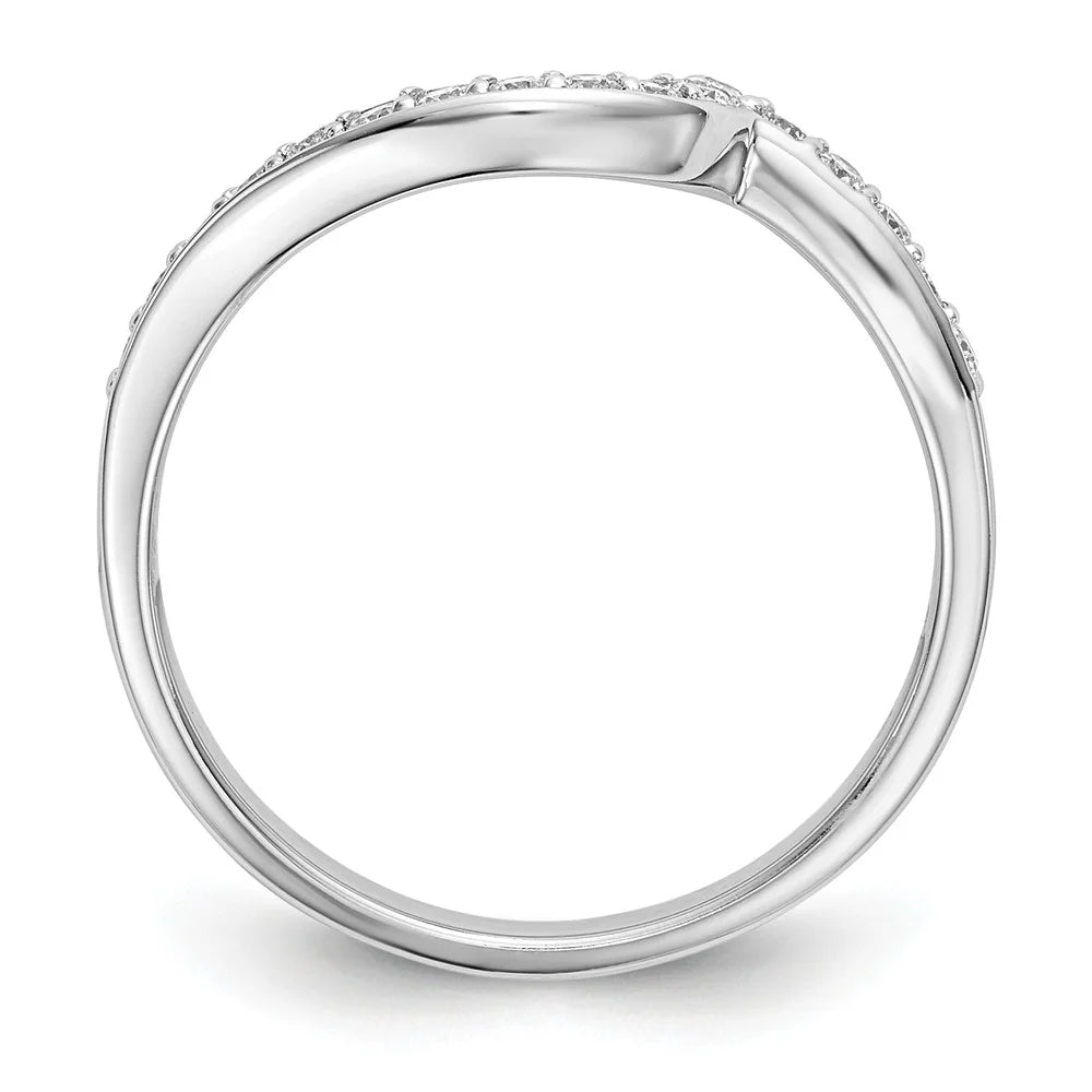 14K White Gold Diamond Wedding Ring Band A28450