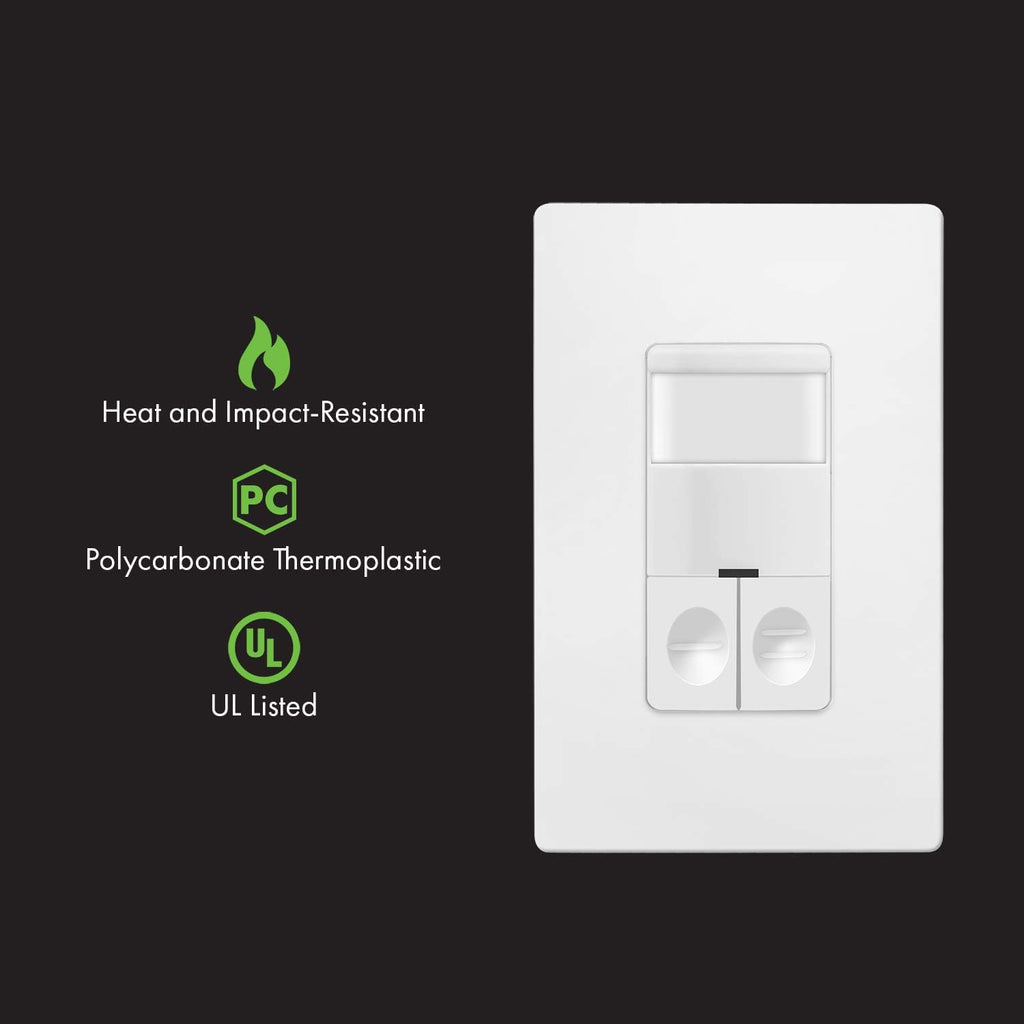 White Dual Load Motion Sensor Switch, 5A, Single Pole J22725