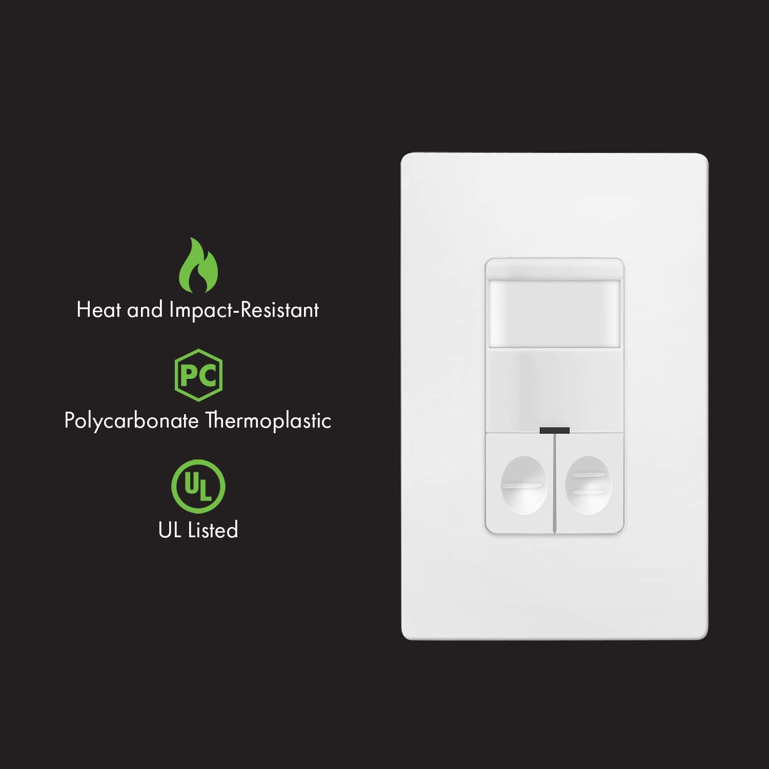 White Dual Load Motion Sensor Switch, 5A, Single Pole J22725