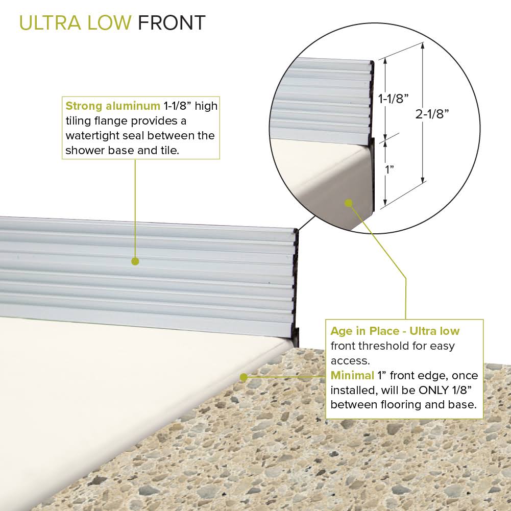 60-in L x 31.5-in Shower Base with Center Drain C4018