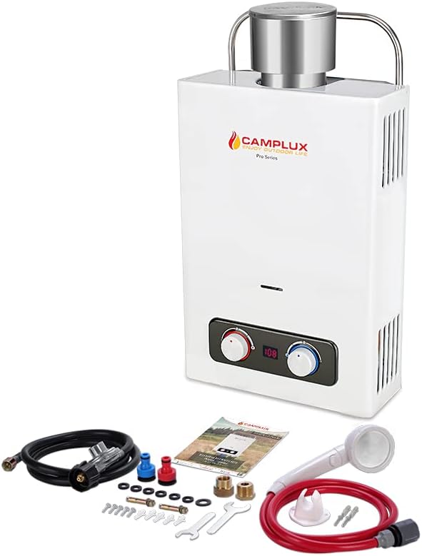 1.58 GPM Outdoor Propane Tankless Water Heater with S/S Rain Cap R897