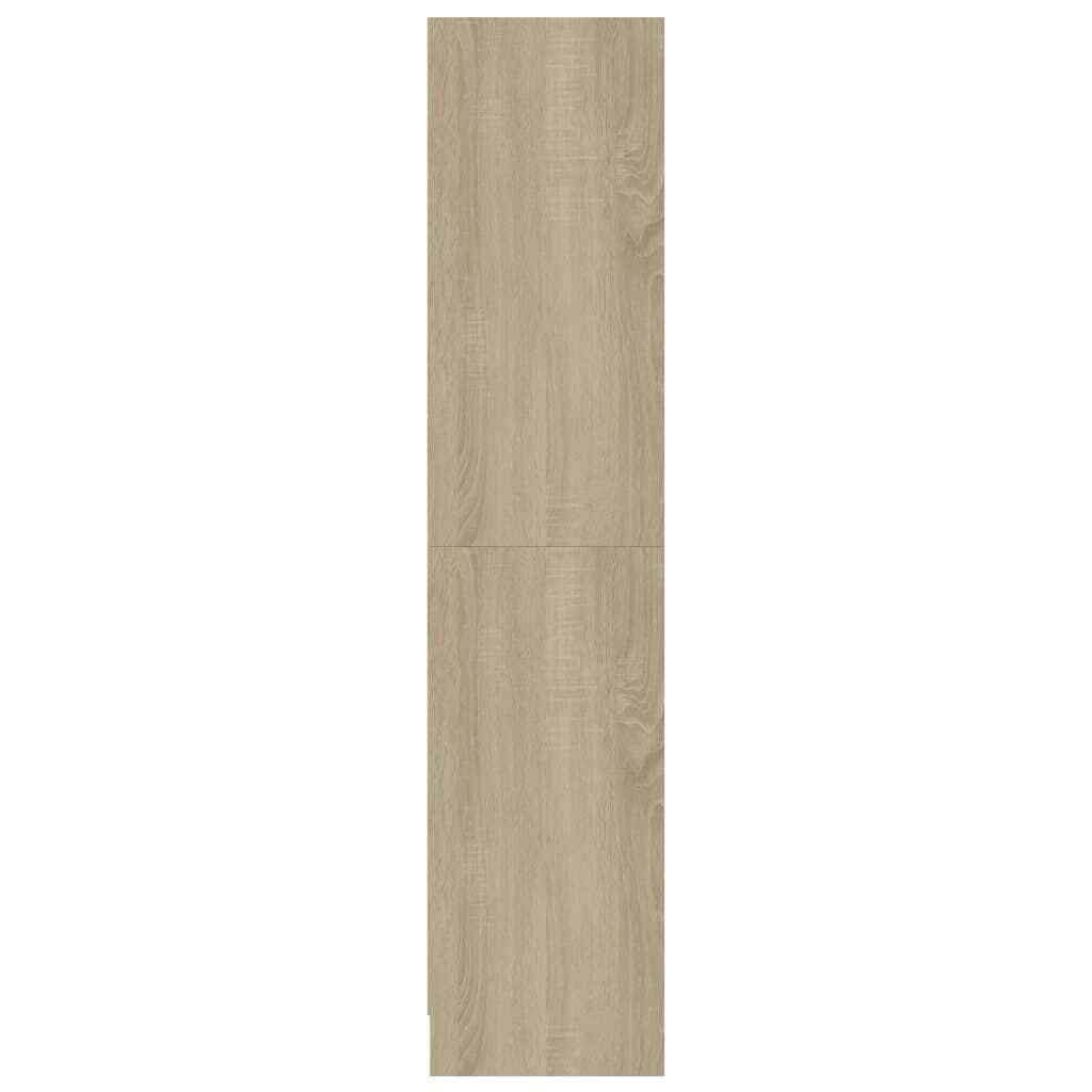 3-Tier Book Cabinet White and Sonoma Oak Chipboard S99919