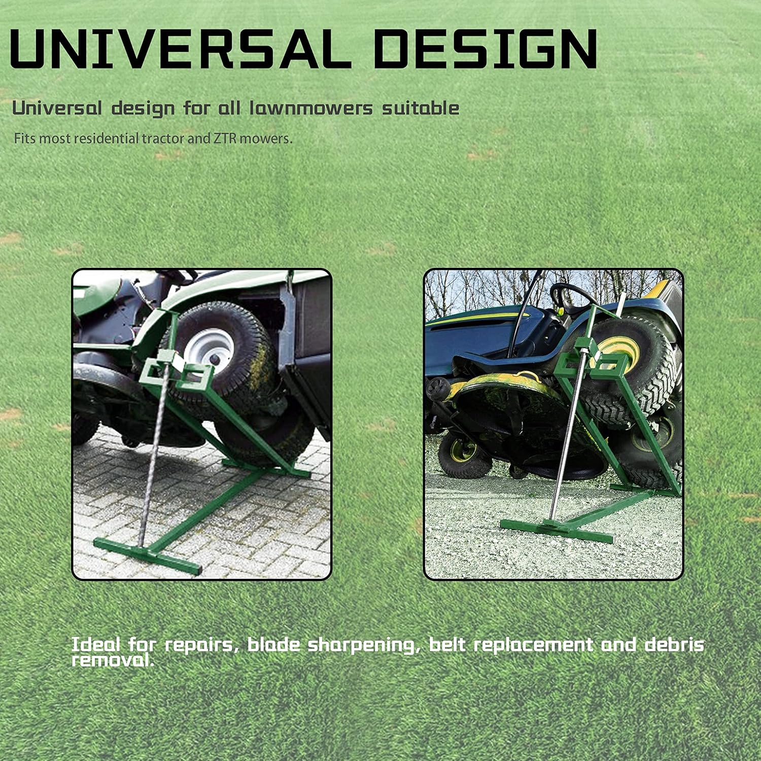 Green Steel Lawn Mower Jack Lift 300lbs Q498991
