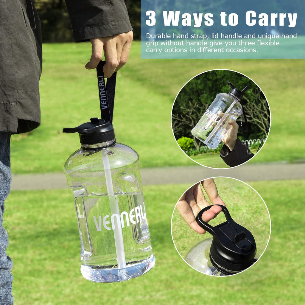 Half Gallon Plastic Water Bottle with Straw 74oz L873159