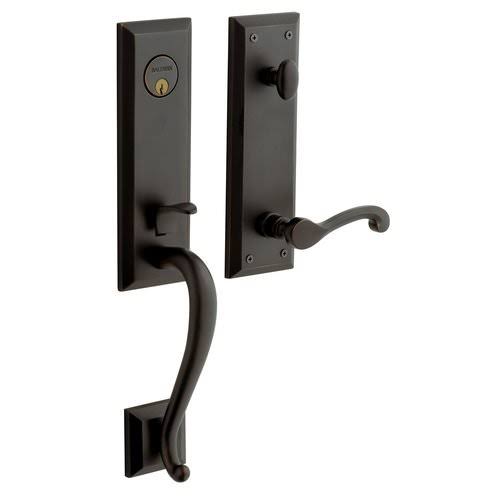 Satin Brass & Black Classic Lever Handleset V33095