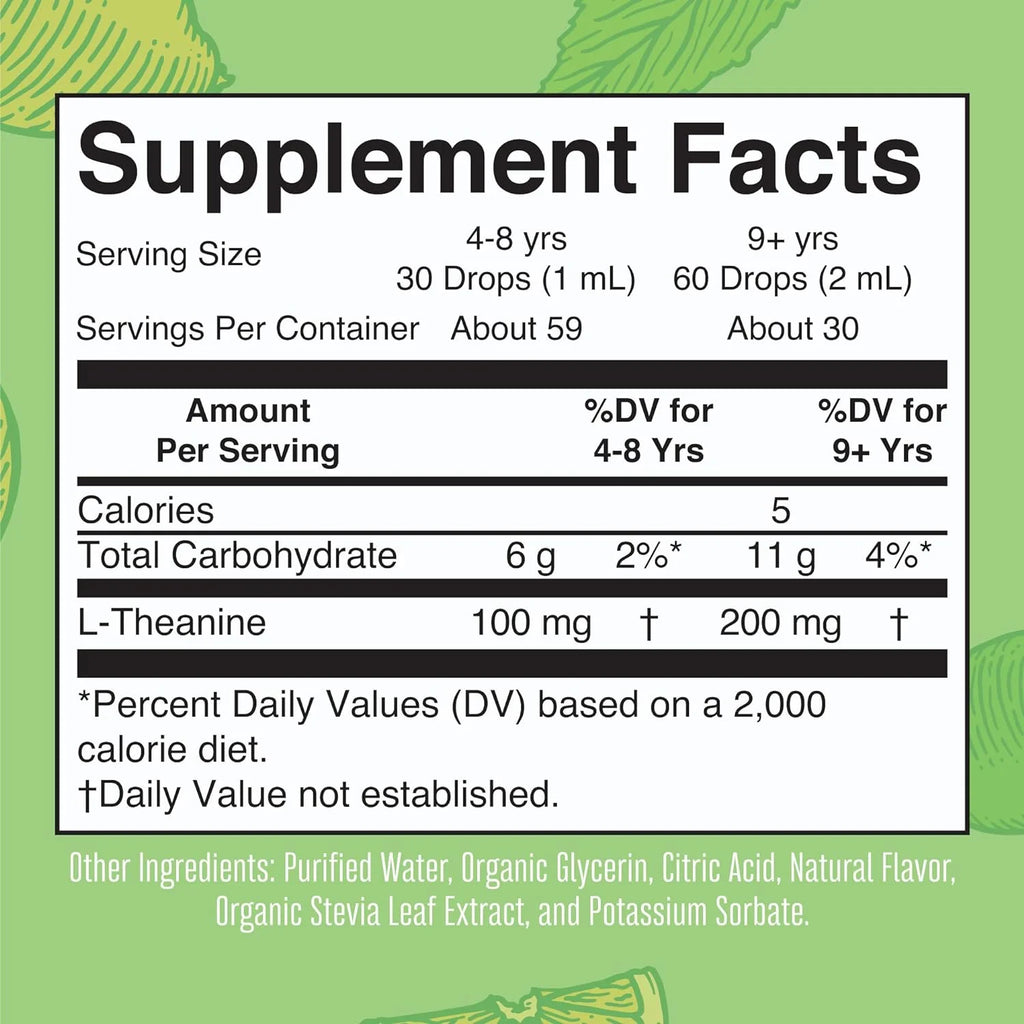 L-Theanine 200mg Liquid Drops Vegan 30 Servings X1655