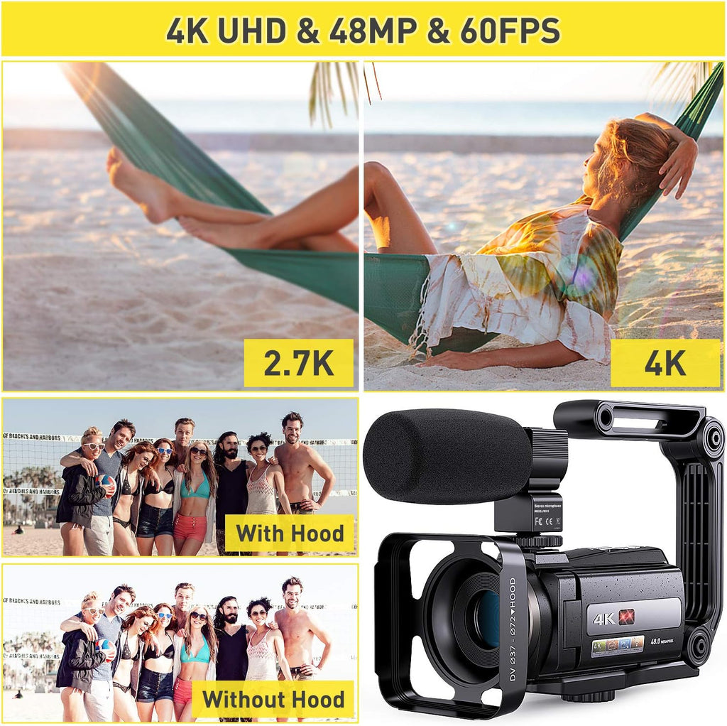 4K Video Camera WiFi Camcorder with 16X Digital Zoom B485