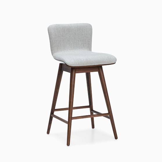 Swivel Counter Stool Kit Fabric Walnut Z256