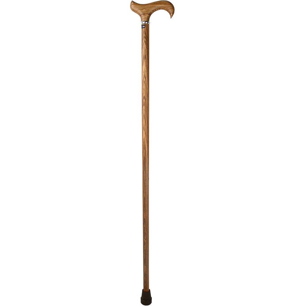 Genuine Zebrano Derby Walking Cane with Silver Collar O61640