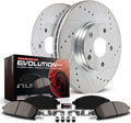 Front Z23 Carbon Fiber Brake Pads with Drilled & Slotted Brake Rotors Kit E48418