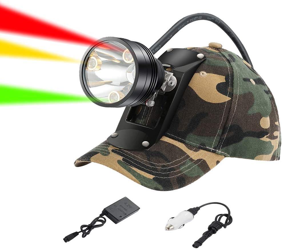 Rechargeable Waterproof Headlamp with 4 LEDs (White Red Green Amber) F857568